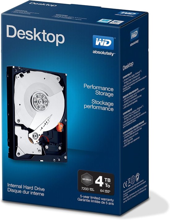 Interne Harde Schijf - Desktop Opslag - Data Opslag - Hoge Prestaties - 4 TB - Zwart van Interne Harde Schijf — afbeelding 3