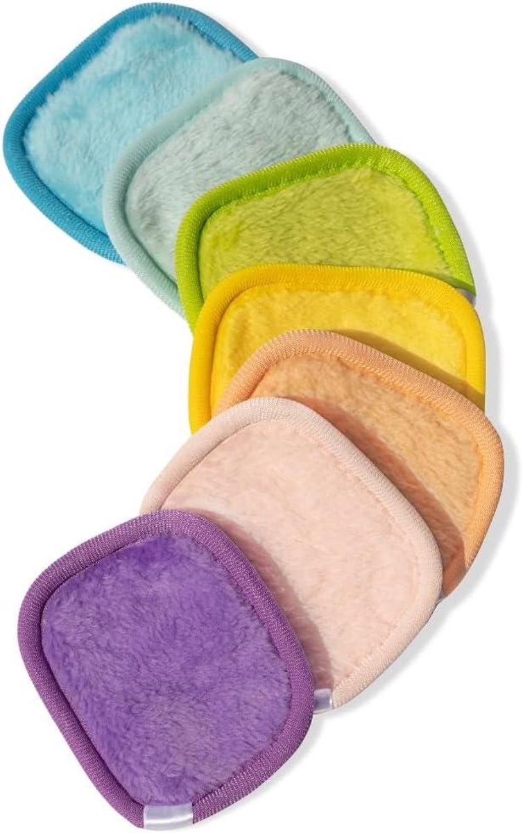 Make-up Remover Schijfjes - Herbruikbare Wattenpads - Make-up Verwijderen - Ultra Zachte Microvezel - 7 Stuks - Multicolor