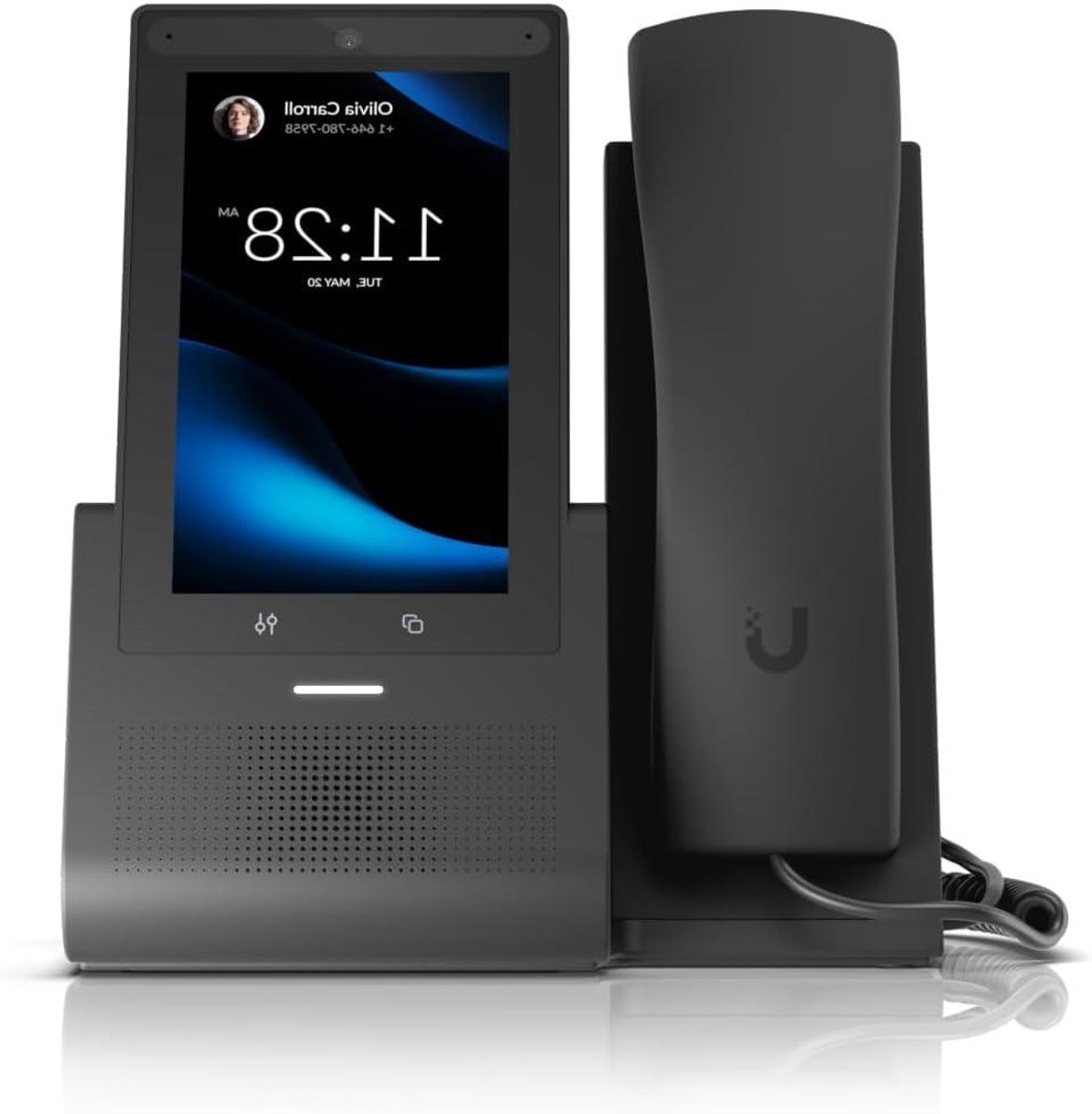 IP Telefoon - VoIP Telefoon - Zakelijk Communiceren - Met Touchscreen - 16.5 x 14 x 18.5 cm - Zwart