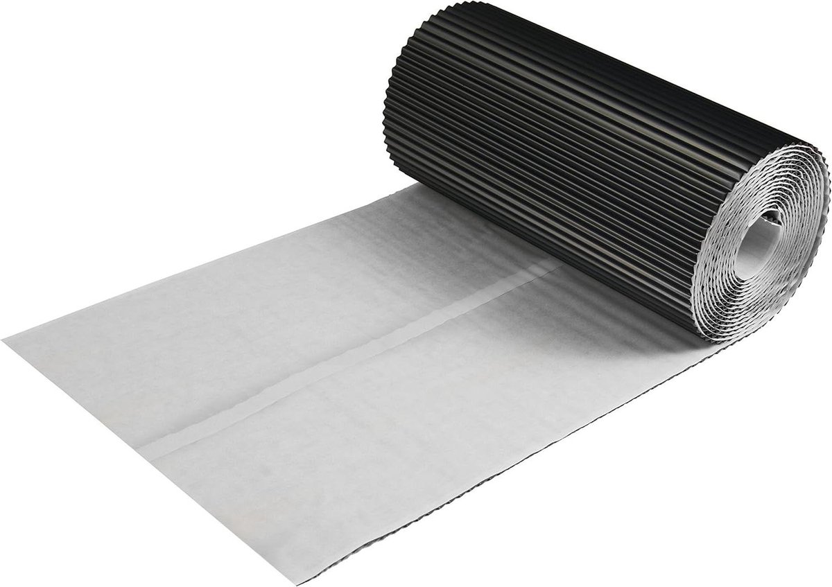 Muuraansluitband Aluminium - Dakband Schoorsteenband - Dakafdichting - Geplooid Aluminium - 30cm x 5m - Zwart