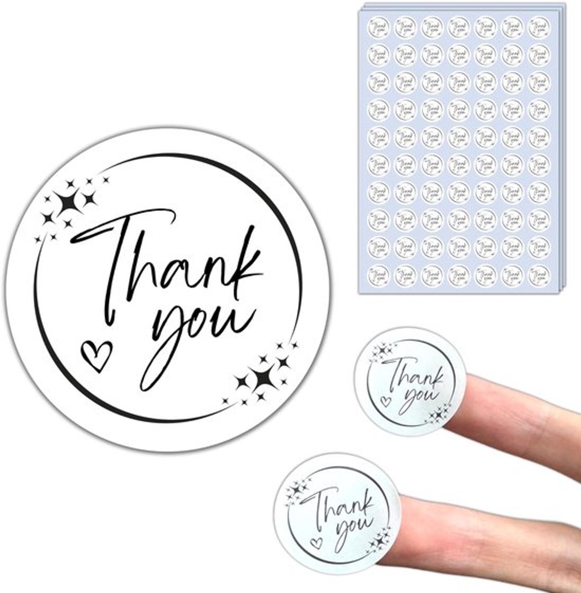 Dailygoody - Bedankt Stickers - Zelfklevende Etiketten - 700 Stuks