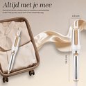 Witte en gouden automatische krultang in een koffer. Afmetingen 24.5cm en 4.9cm.