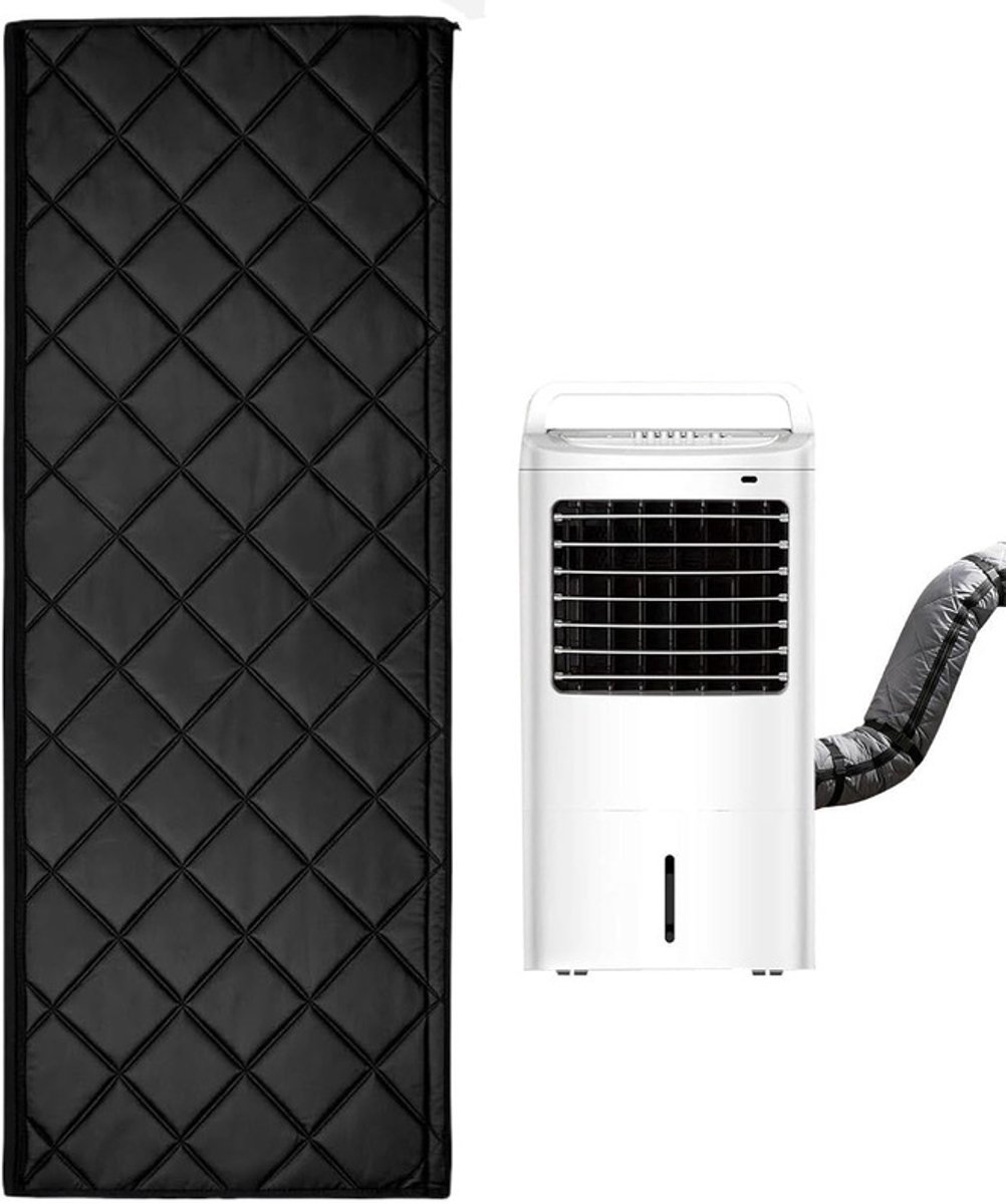 Draagbare Airconditioner Slanghoes - 150x53cm - Beschermhoes voor airconditioningslang met ritssluiting - Mobiele Airconditioning Accessoires - Airco Slanghoes - Airco Beschermhoes - Isolatiehoes - Stofdicht en Warmte isolerend - Zwart