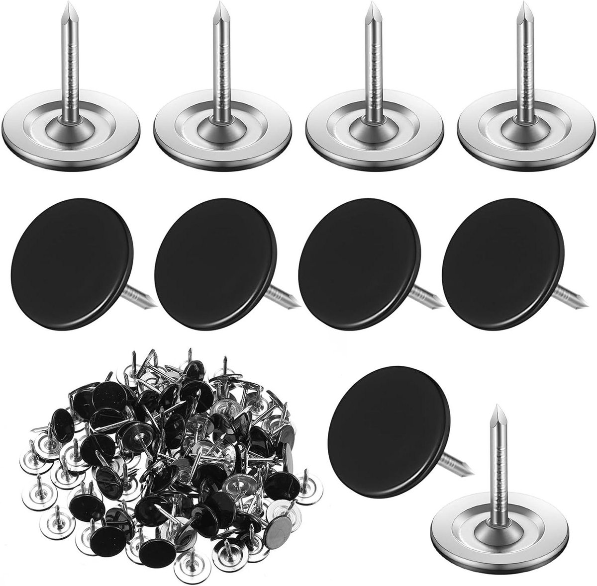 Decoratieve Spijkers - Prikspijkers Punaises - Meubels Stofferen - Platte Kop - 11 x 13 mm - Zwart