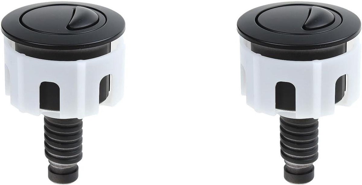 Toilet Doorspoelknop - Dubbele Spoelknop - Water Besparen - Breed Compatibel - 2 stuks - Zwart