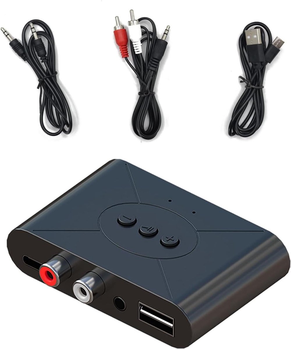 Bluetooth Audio Ontvanger - Draadloze Adapter - Muziek Streamen - Bluetooth 5.3 Technologie - 10 Meter Bereik - Zwart