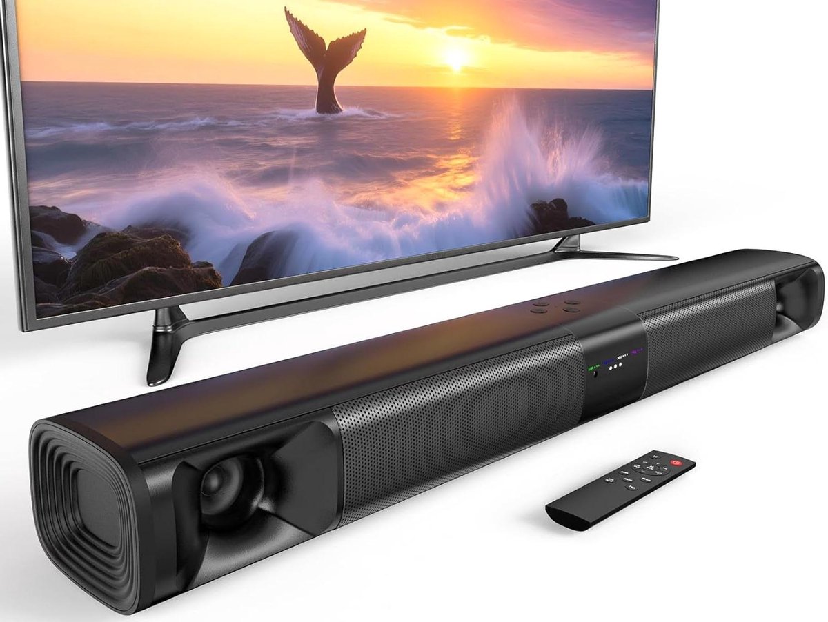 Soundbar voor Smart TV - TV Speaker Systeem - Home Cinema Ervaring - Afneembaar 2-in-1 Ontwerp - 31 Inch - Zwart
