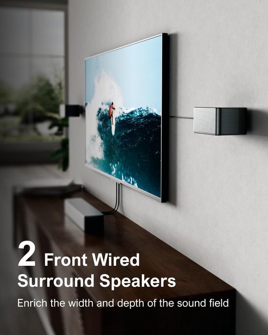 Soundbar - Surround Soundbar - Home Cinema - Dolby Atmos Decodering - 6.5 Inch - Zwart — afbeelding 2