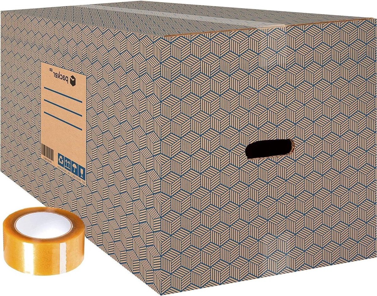 Verhuisdozen met Handgrepen - Opbergdozen Opslagdozen - Verhuizen Opslaan - Zeer Robuust Dubbel Kanaal