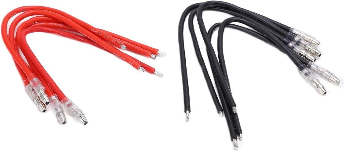 RC Motor Kabel - Verlengkabel Motor - RC Onderdelen - 16AWG Siliconen Draad - 10 Stuks - Zwart en Rood