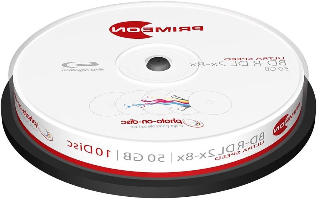 Blu-ray BD-R DL - Dubbellaags Schijven - Gegevens Archiveren - Inkjet Printbaar Oppervlak - 50 GB - Wit