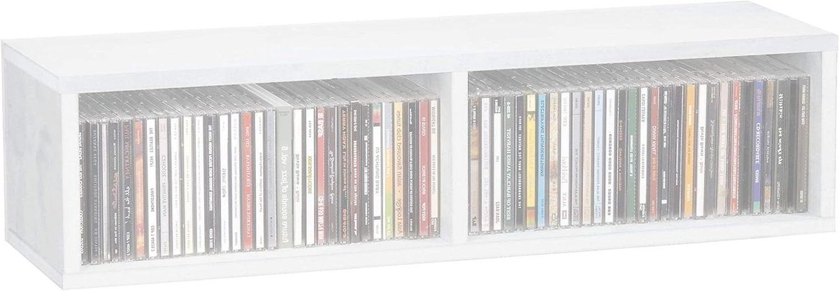 Cd-rek - Opbergbox Cd's - Cd's Organiseren - Stapelbaar Systeem - 90 Cd's - Wit