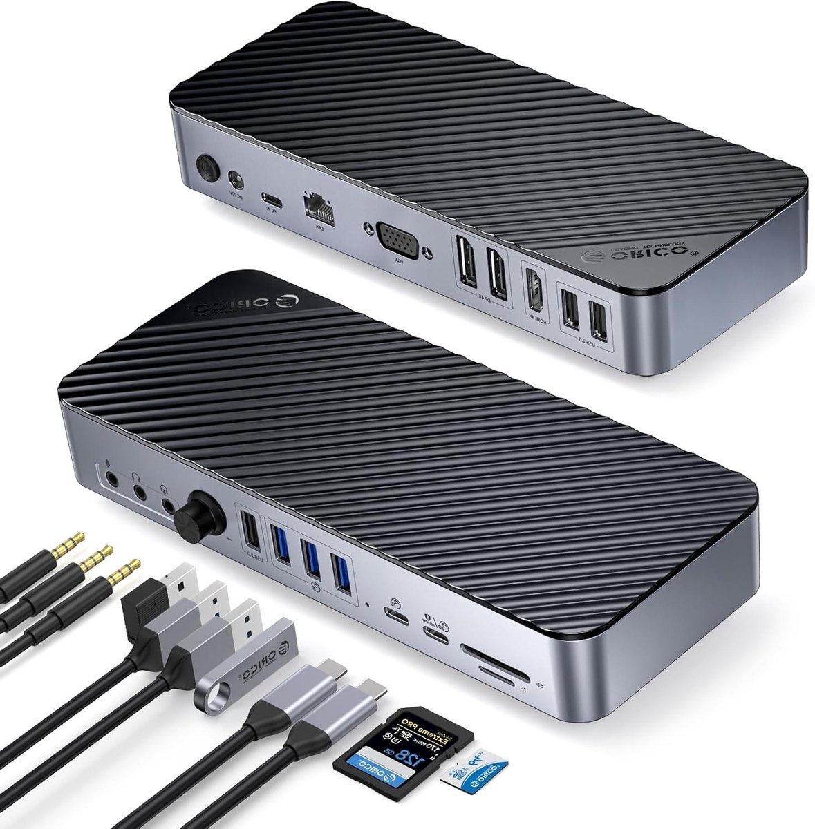 Dockingstation 20-in-1 - USB C Hub - Productiviteit Vergroten - Drievoudige Monitor Ondersteuning - 4K @60Hz - Zwart