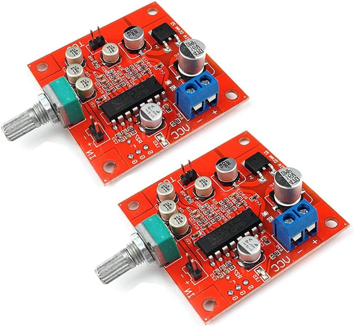 Reverb Versterker - Reverberatie Board - Muziek Opnemen - PT2399 Chip - 50x50 mm - Groen