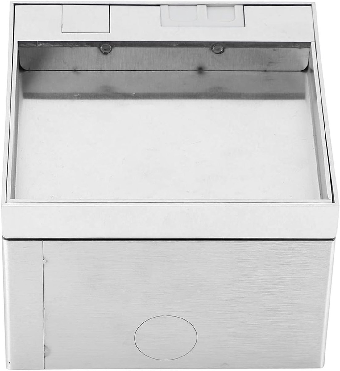 Ingebouwde Vloeraansluiting 16A met Dubbele Stopcontacten, Waterdichte Socket voor Keuken en Restaurant, RVS Design voor Veilig Gebruik