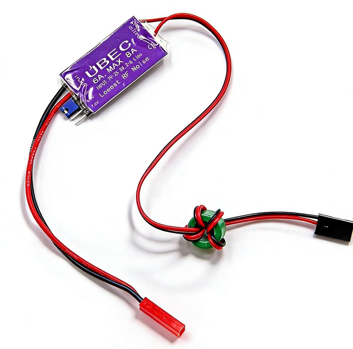 Voltage Regulator voor RC Vliegtuigen en Robots, Externe RC BEC Module met 7-25.5V Ingang en 5V 6V 7.4V 6A Uitgang, Ideaal voor Drones en Helikopters