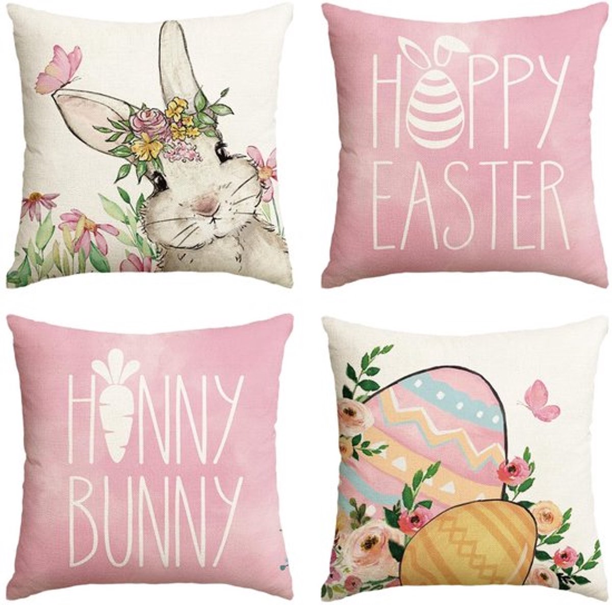 Dailygoody - Kussenslopen - Paaseieren - Lente decoratie - 50 x 50 cm