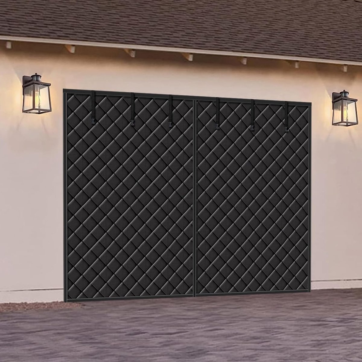 magnetische thermische geïsoleerde deurgordijn, garagedeurgordijnen, koud- en waterdicht, winddicht en warm, Oxford stof, deurscherm isolatieafdekking voor de winter (zwart, 365*215cm)