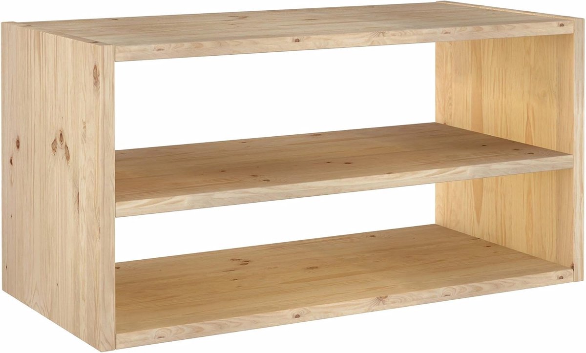 Kit Line Modulair rechthoekig rek met dynamische plank, grenenhout, 36,2 x 70,8 x 33 cm