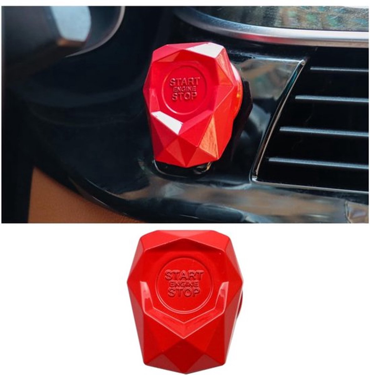 Allecto - Drukknopdeksel - Auto-interieur decoratie - Rood