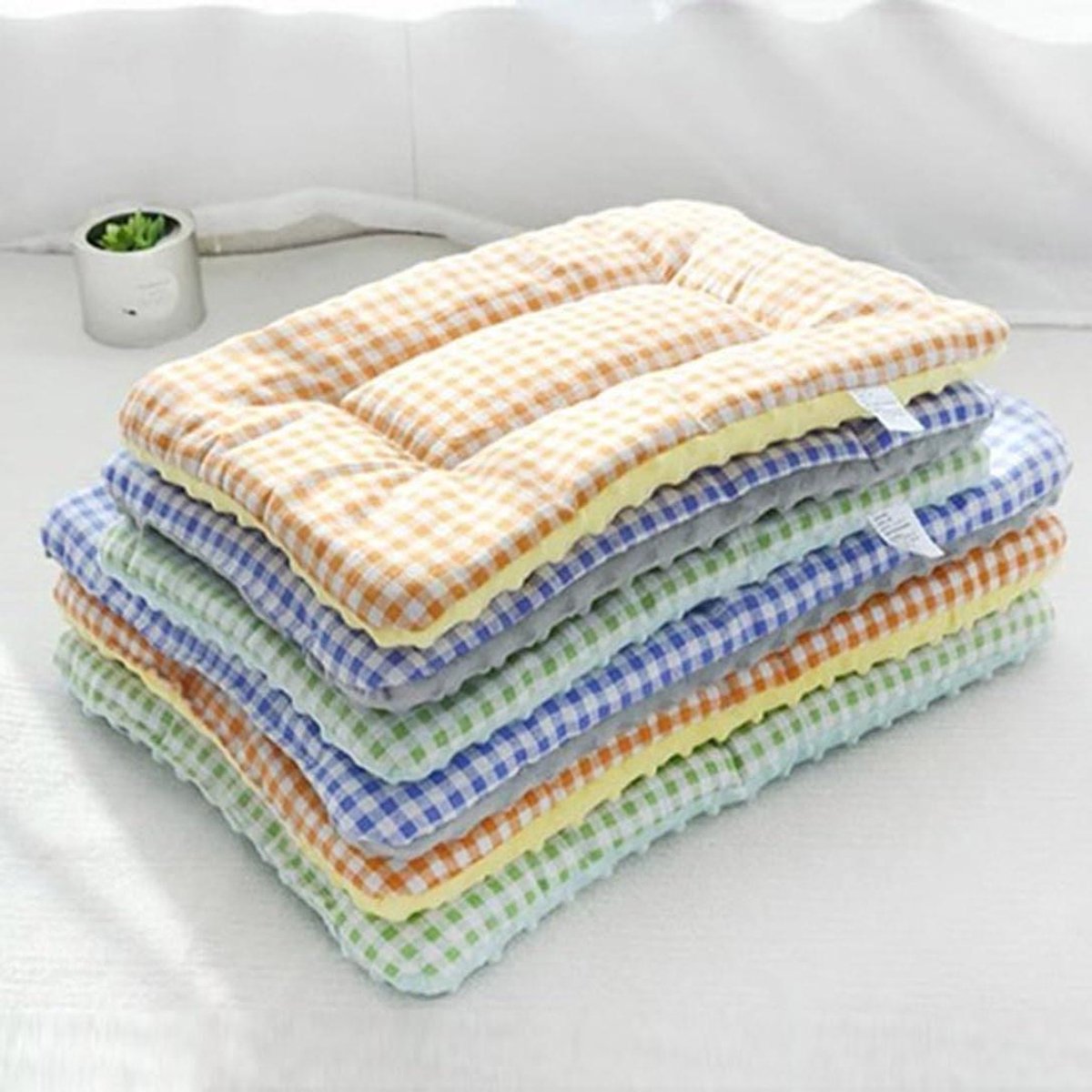 Hondenmatras - Huisdierkussen - Comfortabel Rusten - Omkeerbaar Ontwerp - 80 x 50 cm - Blauw
