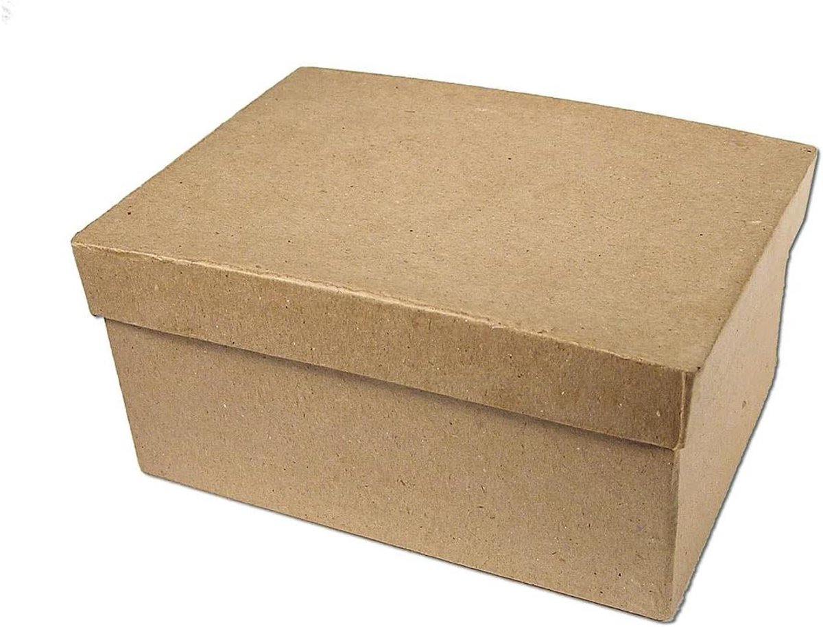 Papier-mâché Doos - Knutseldoos Decoreren - Handwerken Maken - Onbewerkt Materiaal - 8 x 6.5 x 4 cm - Niet Gekleurd