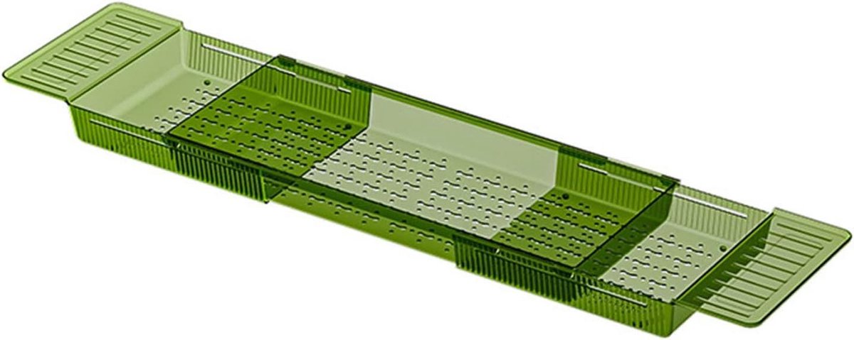 Badkuipplank Uitschuifbaar - Badbak Plank - Ontspannen Badderen - Met Wijnglas Houder - Verstelbaar Formaat - Groen