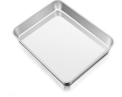Roestvrij stalen bakplaat 315 x 247 x 5 cm - rechthoekig - taartplaat - diepe vetpan - ovenvorm voor lasagne - gemakkelijk te reinigen - vaatwasmachinebestendig sheet pan extender