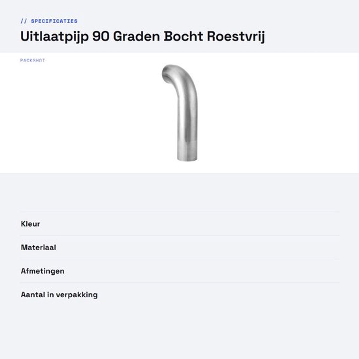 OmGoods - Dailygoody - Universele Uitlaatpijp - 90 Graden Bocht
