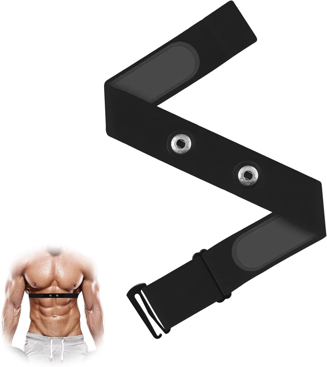 Borstband Hartslagmeter - Cardio Riem - Sporten Meten - Verstelbare Band - 70-105 cm - Zwart