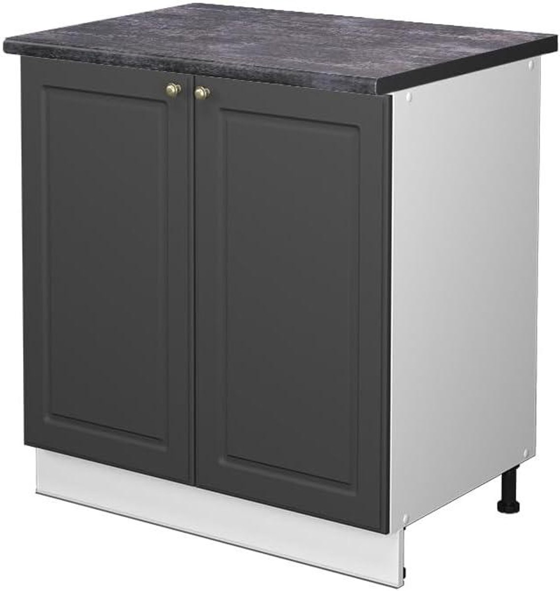 Keukenkast Spoelbak - Onderkast Keuken - Keuken Organiseren - Soft-close Scharnieren - 80 cm Breed - Antraciet Goud