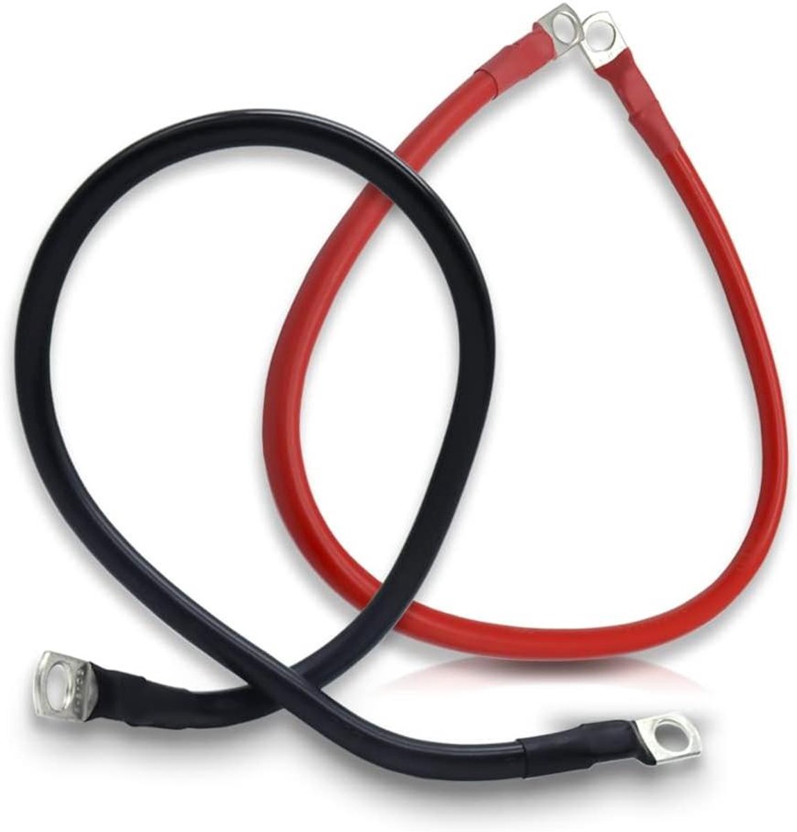 Batterijkabel Set - Koperkabel Ringkabelschoen - Accu Verbinding - Zuivere Koperdraad - 50cm 16mm² - Rood Zwart