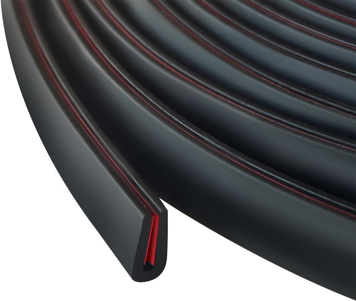 Rubberen U-profiel - Randbescherming strip - Platen afwerken - Zonder lijm te monteren - 31 meter - Zwart