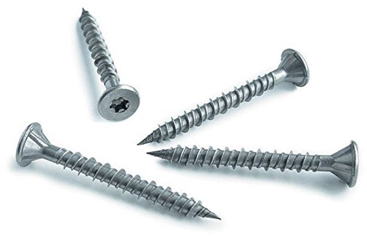 Roestvrij Schroeven - Bevestigingsmiddelen Bouw - Buitenmuren Monteren - Corrosiebestendig - 40mm - Zilver