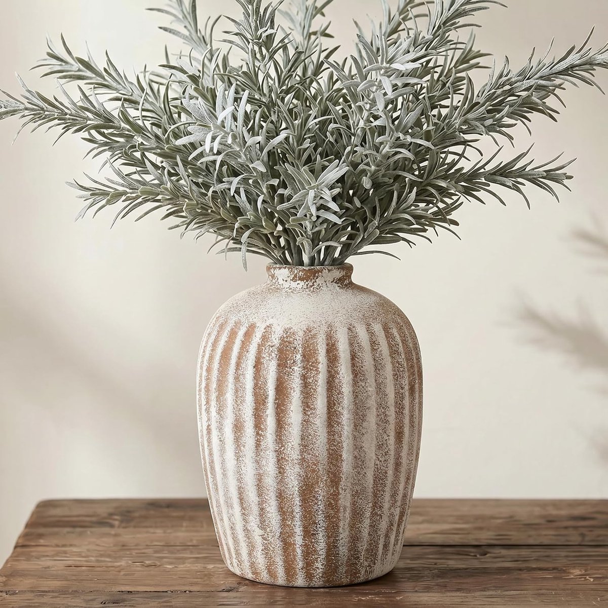 keramische vaas, decoratieve terracotta vaas voor pampasgras, ronde rustieke vazen voor huisdecoratie, boerderij vintage vazen voor woonkamer, keuken, kantoor, salontafel, slaapkamer