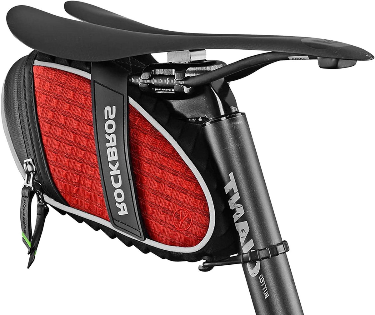 Fiets Zadeltas - Fietstas Onder Zadel - Fietsen Onderweg - Waterafstotend Materiaal - 21 x 9.5 cm - Rood