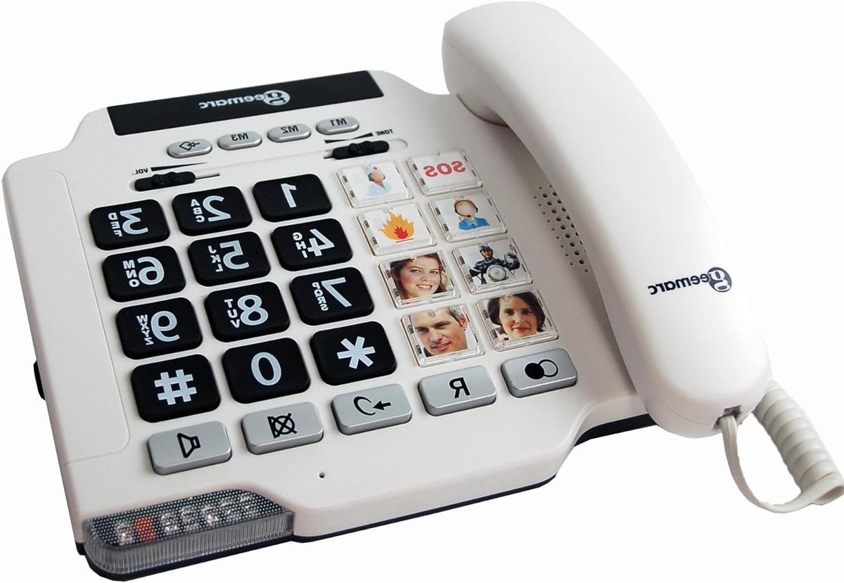 Vast Toestel - Huis Telefoon - Duidelijk Bellen - Foto Snelkeuze - 8 Geheugen Knoppen - Wit