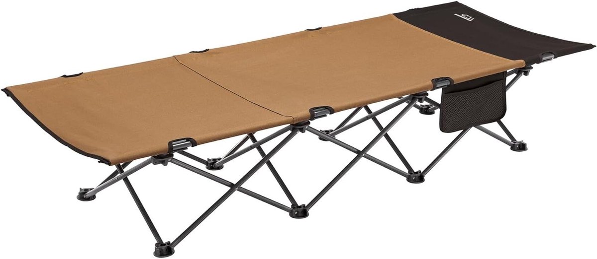 Opvouwbaar Kampeerbed - Vouwbed Kinderen - Buiten Ontspannen - Stalen Frame - 190 cm - Grijs