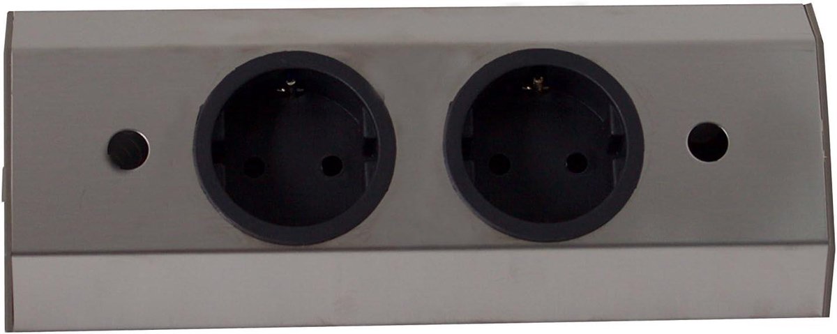 Stopcontact element - Hoekzuil keuken - Keukenapparatuur aansluiten - Compact design - 20 cm lengte - Roestvrij staal