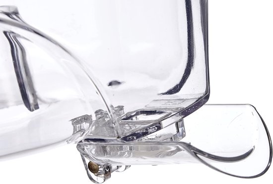 Sapcontainer met persarm - Navulbare bak - Verse sappen maken - Druppelvrije tuit - 16.5 cm - Transparant — afbeelding 4