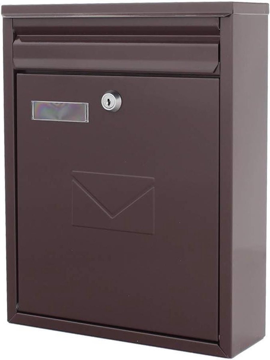 Brievenbus - Postbak - Post Ontvangen - Cilinderslot - 32x25x8.5 cm - Bruin