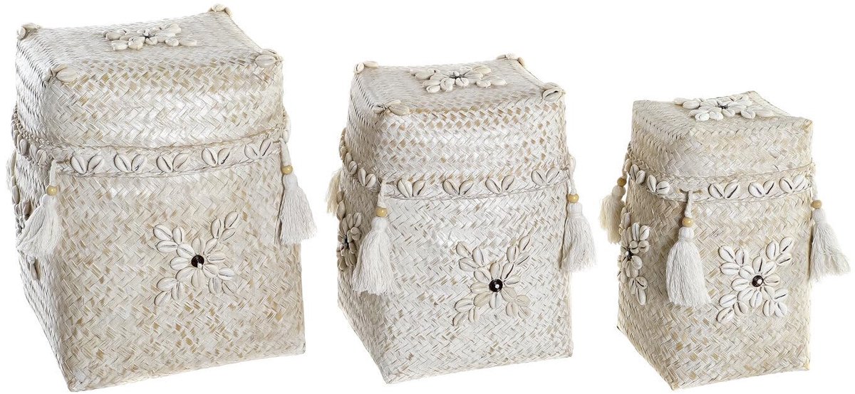 Blanco Set van 3 Bambu Conchas 28 x 28 x 27 cm