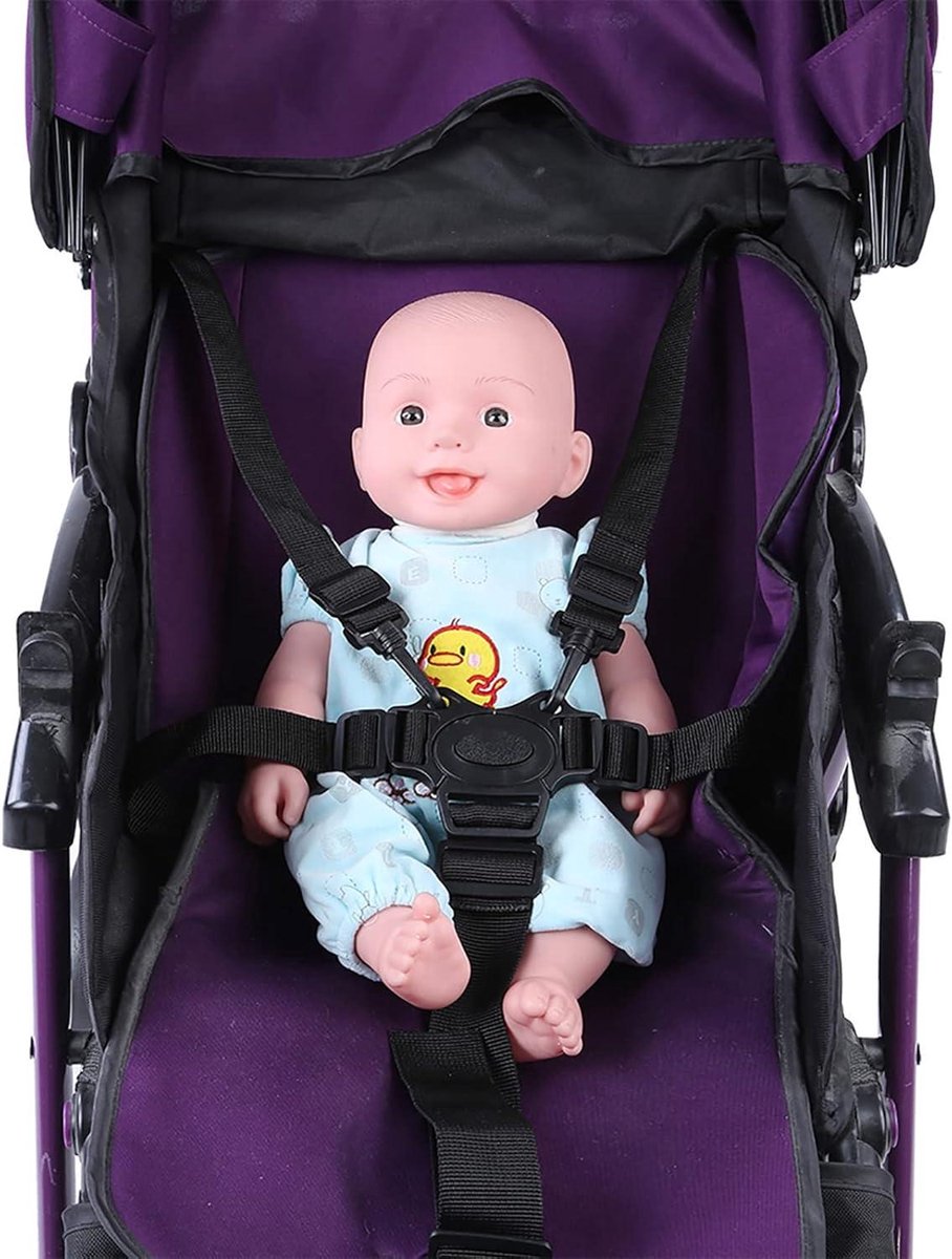 Kinderzitje Gordel - Baby Veiligheidsgordel - Veilige Rit - 5-Punts Bevestiging - Verstelbaar - Zwart
