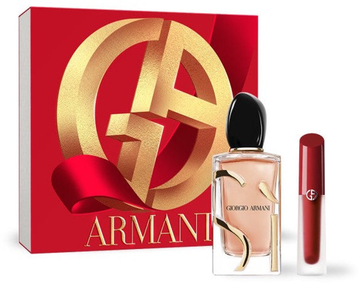 Giorgio Armani Si Intense 100ml Eau de Parfum & Lip Maestro Satin 12 4ml