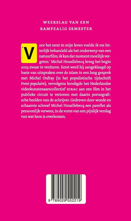 Boek met paarse kaft en tekst in wit, inclusief een verticale streepjescode.