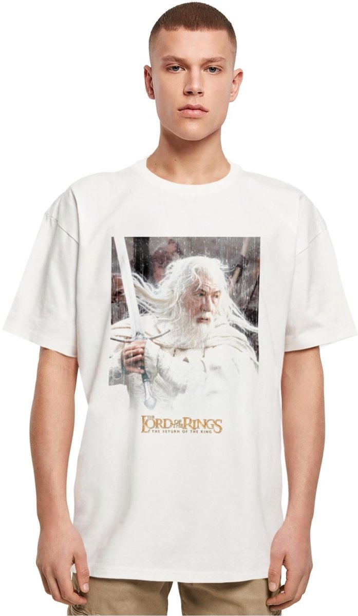 Merchcode The Lord of the Rings - Gandalf Heavy Oversize Heren Tshirt - S - Wit