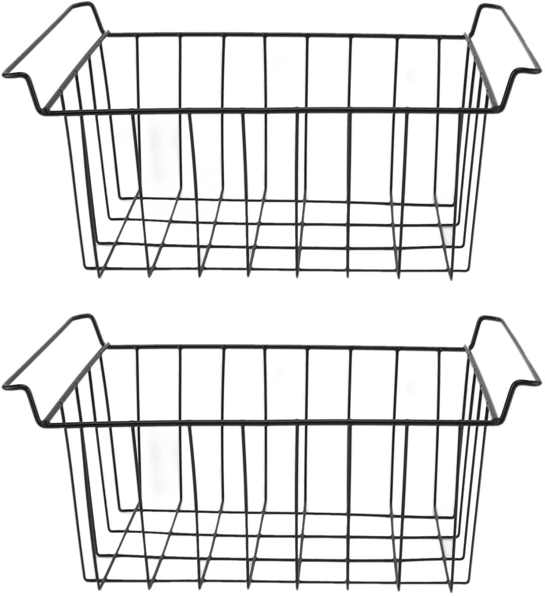 Opbergmand van diepvriesdraad, opbergmand van vriesdraad voor koelkastplanken, ophangrek (L 42,5 cm x B