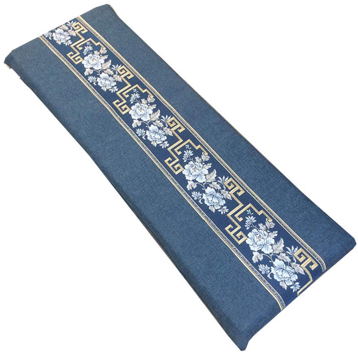 Bankkussen met bevestigingsbanden, bankmat Pad Patio Bench Pad ligstoel kussen Vervanging Matrasmat, effen kleur moderne rechthoek dik antislip zacht bankkussen -blauw 120×35×4cm (47×14×1