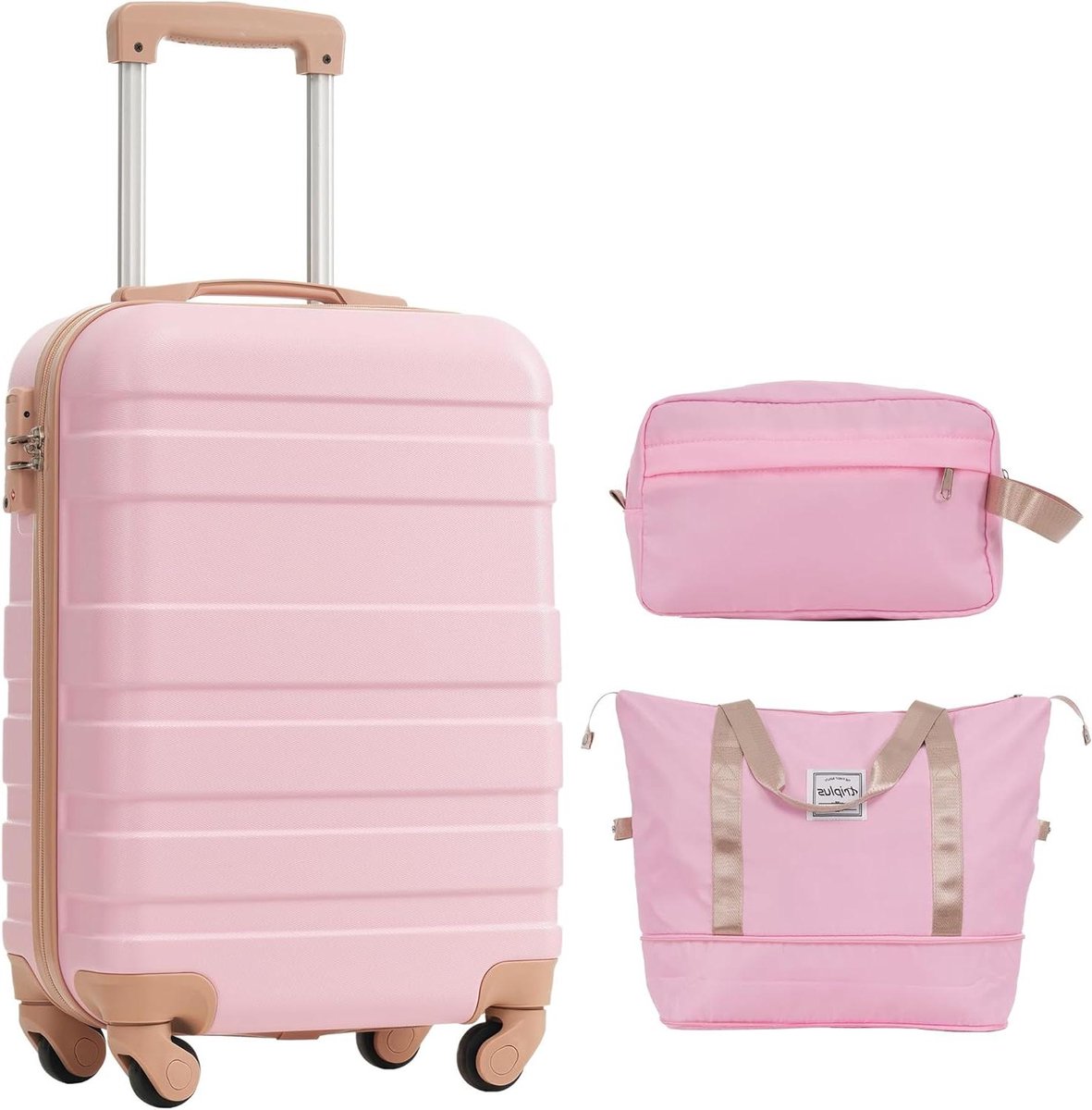 Harde Koffer - Koffer met wielen - Reizen met bagage - TSA-slot en 360° wielen - 58.5 cm - Roze