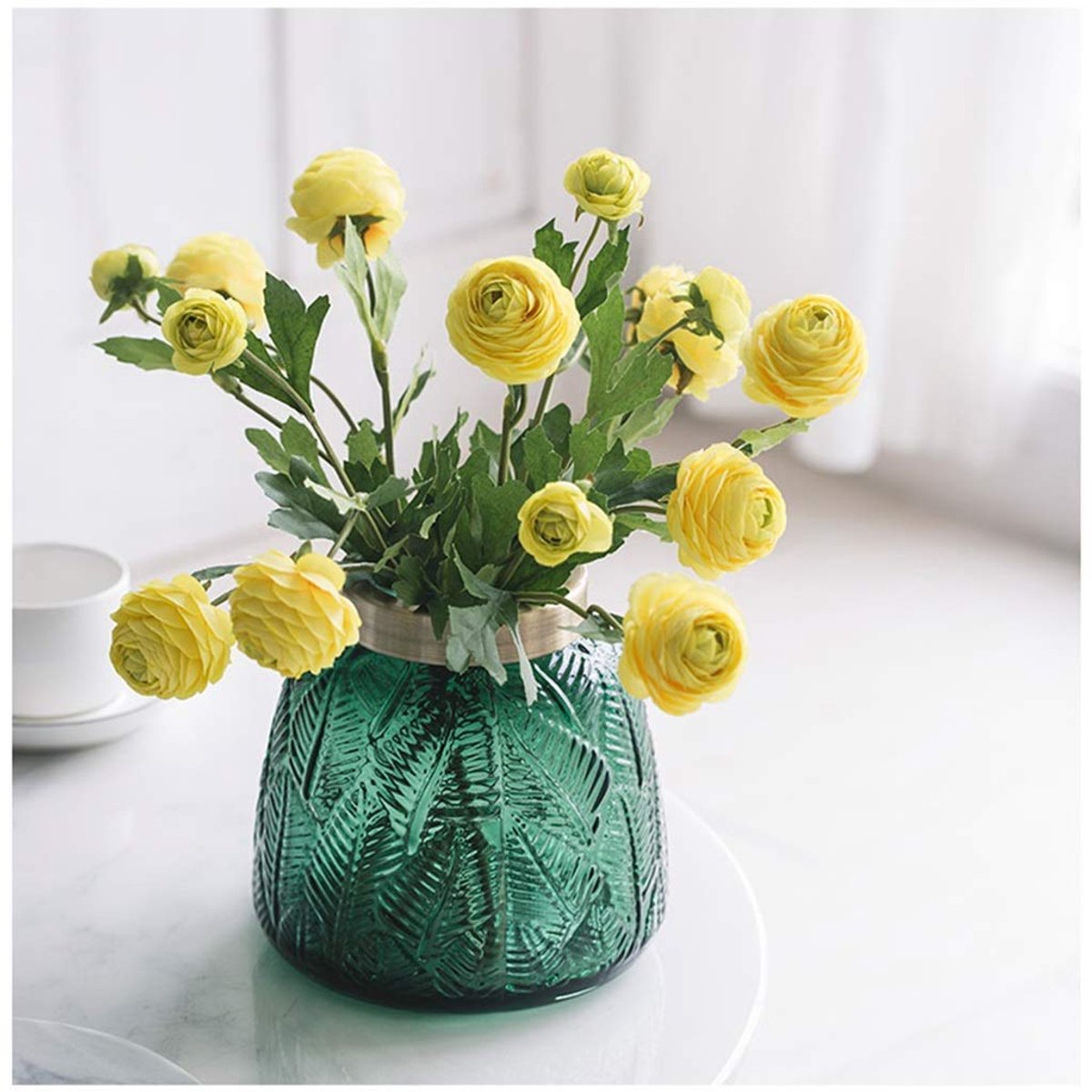 Vazen Room Home Decorations Table Flowers Metaal Materiaal Kleine Texture Gouden Glas van de kleur van de bloem bloem vaas (Color : A, Size : 14.5cm×20.5cm)